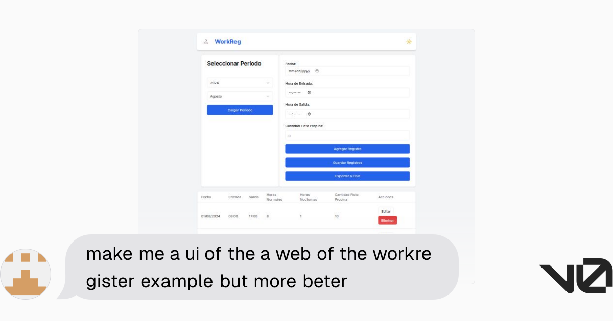 make me a ui of the a web of the workregister example but more beter ...