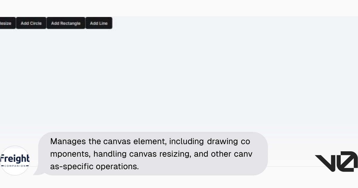 Manages the canvas element, including drawing components, handling ...