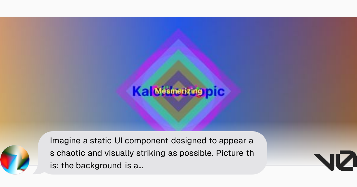 Imagine a static UI component designed to appear as chaotic and ...