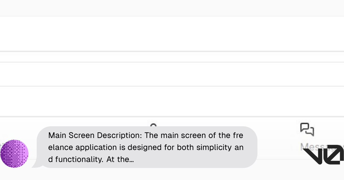 Main Screen Description: The main screen of the freelance application ...