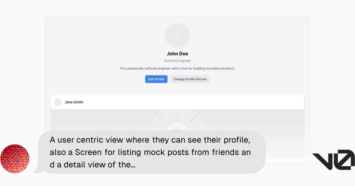 A user centric view where they can see their profile, also a Screen for ...