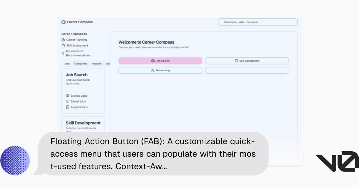 Floating Action Button (FAB): A customizable quick-access menu that ...