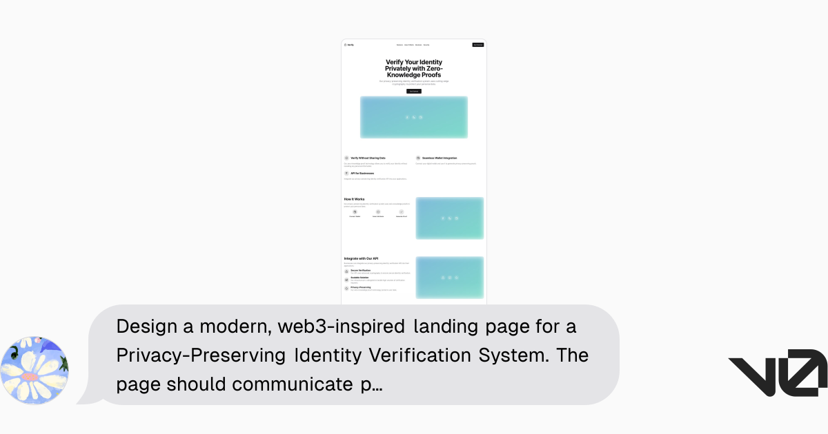 Design a modern, web3-inspired landing page for a Privacy-Preserving ...