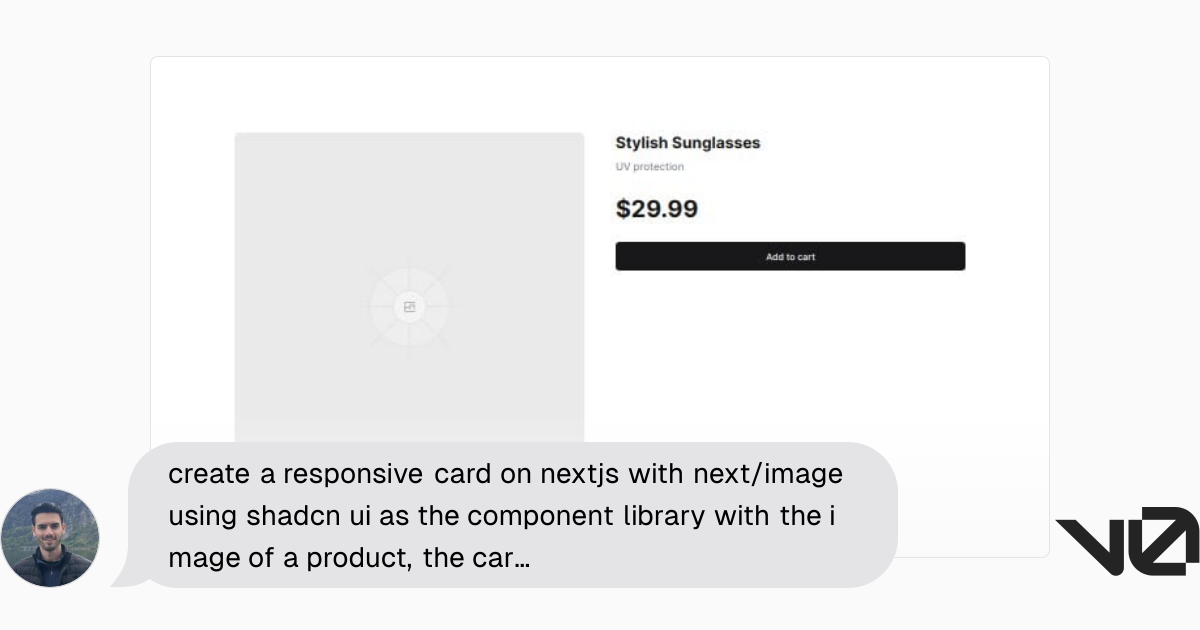 create a responsive card on nextjs with next/image using shadcn ui as ...
