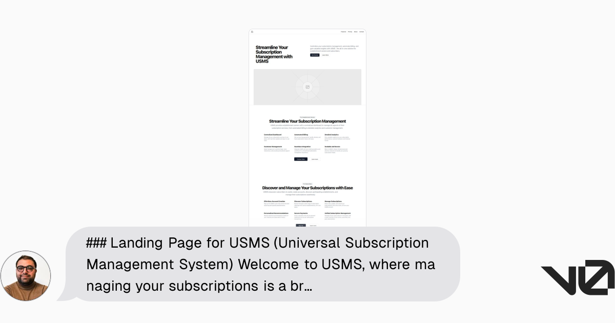 Landing Page for USMS (Universal Subscription Management System ...