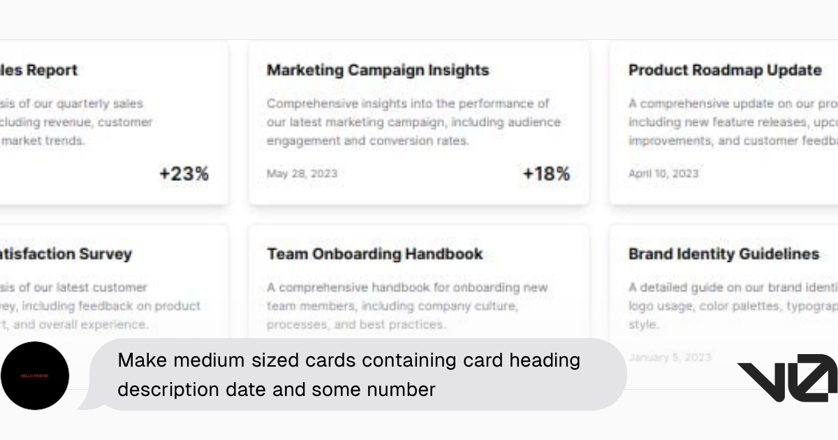 Make medium sized cards containing card heading description date and ...