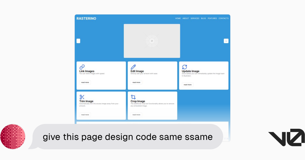 give this page design code same ssame | A shadcn/ui and v0 generation - v0