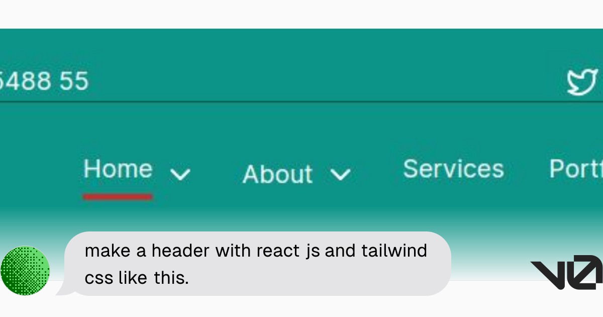 make a header with react js and tailwind css like this. | A shadcn/ui ...