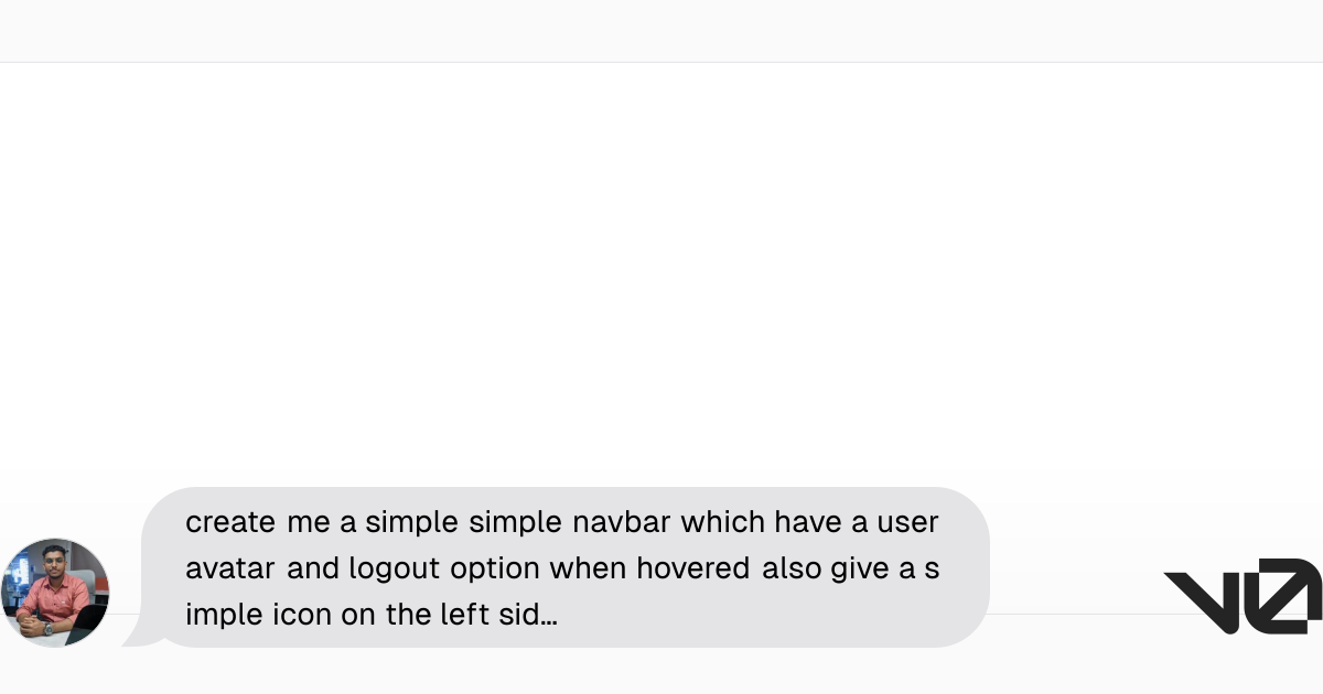 create me a simple simple navbar which have a user avatar and logout ...