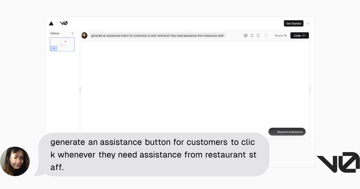 generate an assistance button for customers to click whenever they need ...