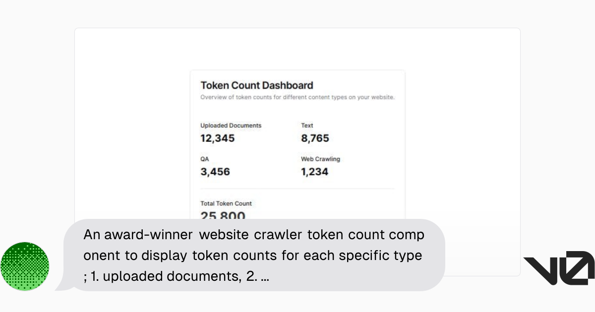 An award-winner website crawler token count component to display token ...