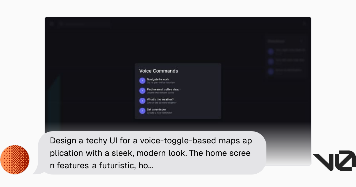 Design a techy UI for a voice-toggle-based maps application with a ...