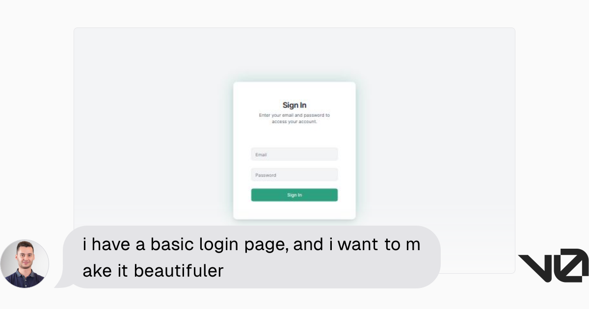 i have a basic login page, and i want to make it beautifuler | A shadcn ...