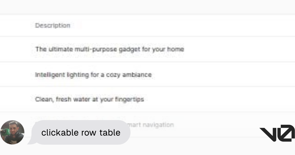 clickable row table | A shadcn/ui and v0 generation - v0