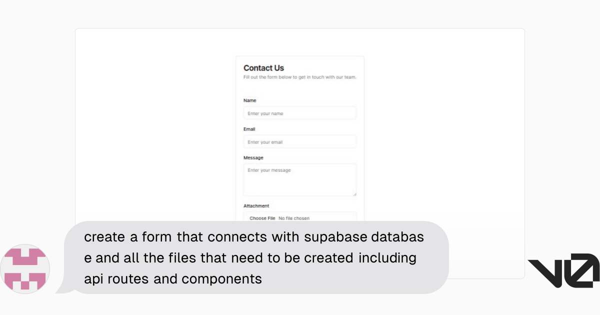 create a form that connects with supabase database and all the files ...