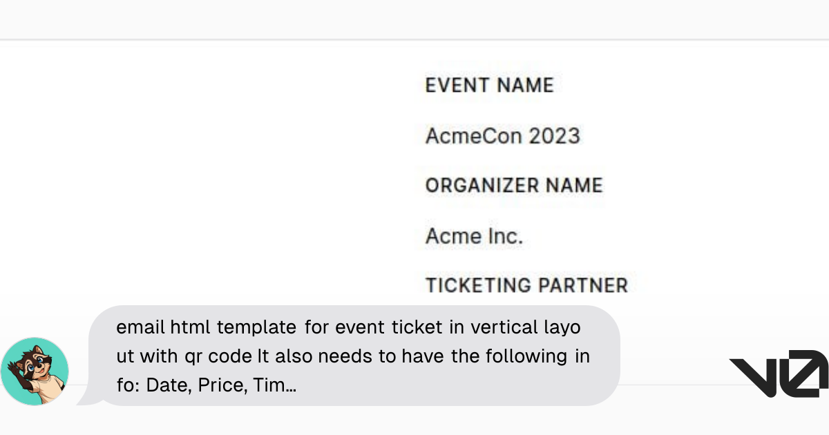 email html template for event ticket in vertical layout with qr code It ...