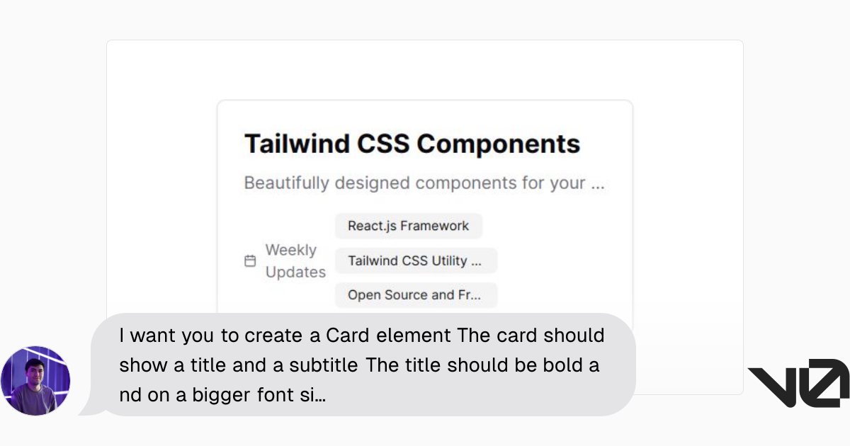 I want you to create a Card element The card should show a title and a ...