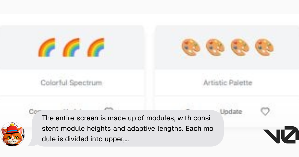 The entire screen is made up of modules, with consistent module heights ...