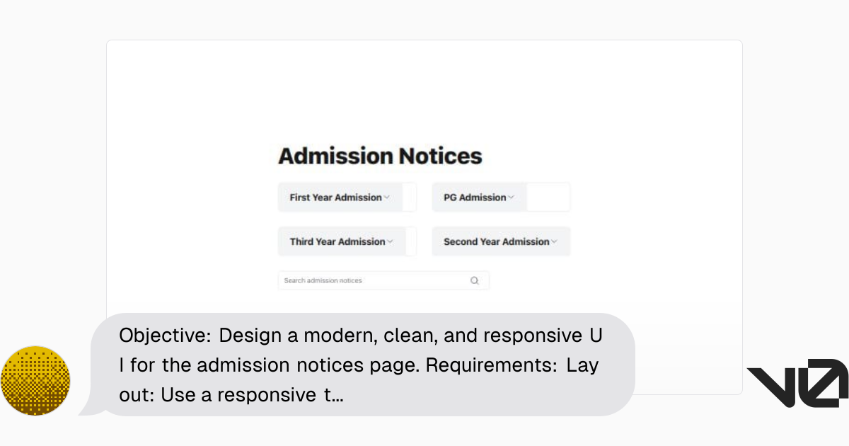 Objective: Design a modern, clean, and responsive UI for the admission ...