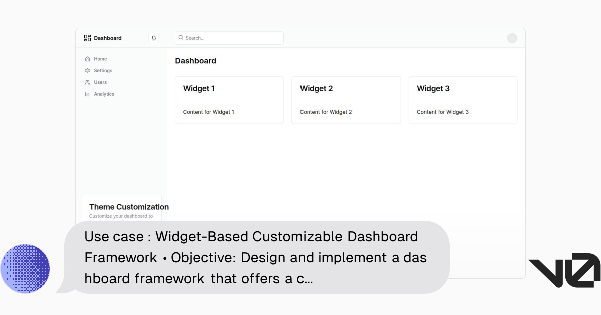 Use case : Widget-Based Customizable Dashboard Framework • Objective ...