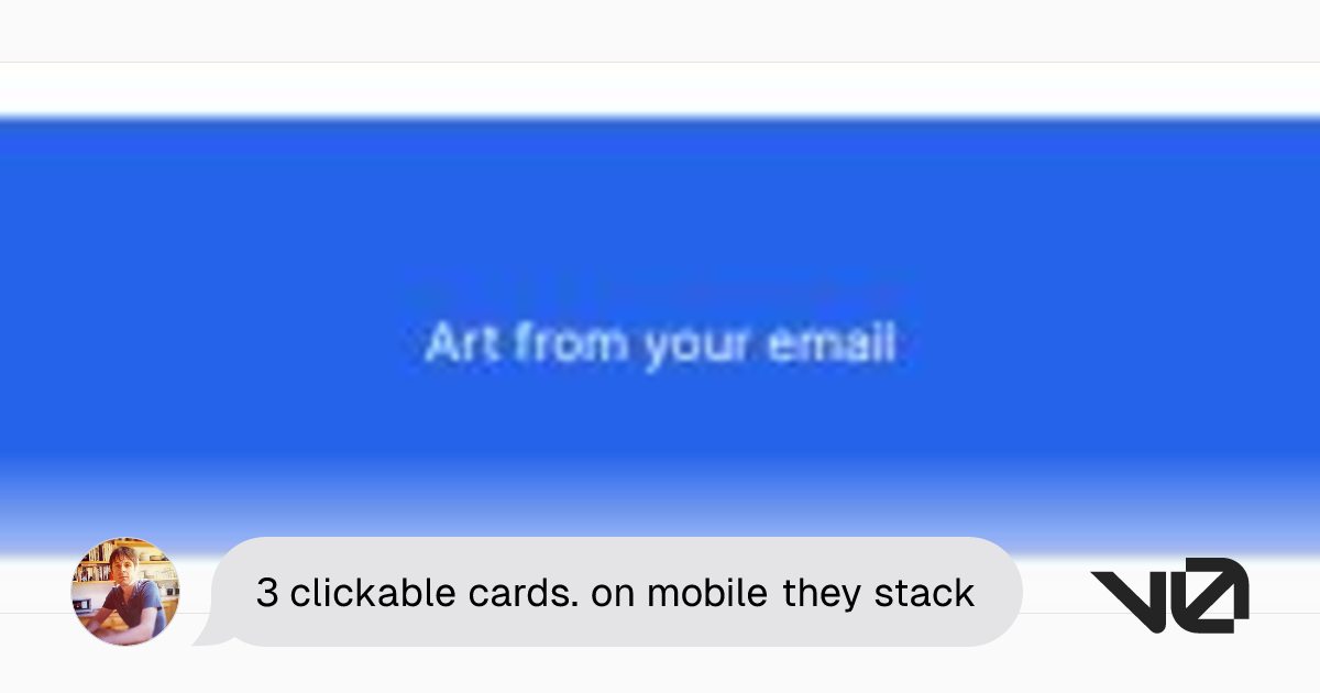 3 clickable cards. on mobile they stack | A shadcn/ui and v0 generation ...