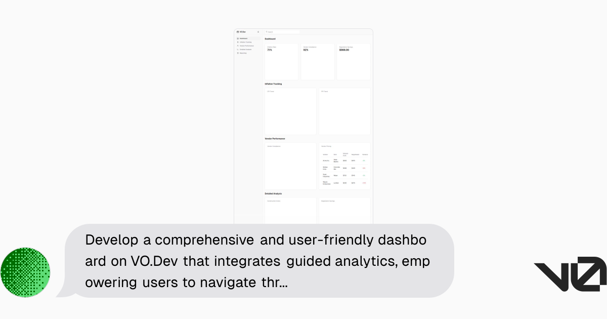 Develop a comprehensive and user-friendly dashboard on VO.Dev that ...