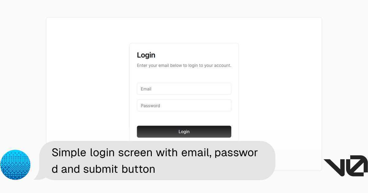 Simple login screen with email, password and submit button | A shadcn ...