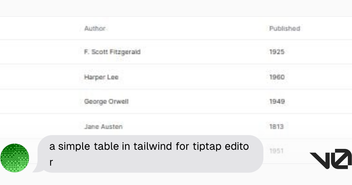 a simple table in tailwind for tiptap editor | A shadcn/ui and v0 ...