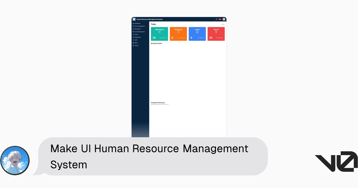 Make UI Human Resource Management System | A shadcn/ui and v0 ...