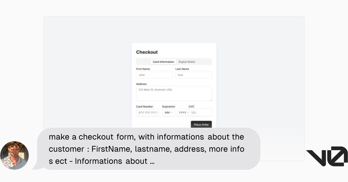 make a checkout form, with informations about the customer : FirstName ...
