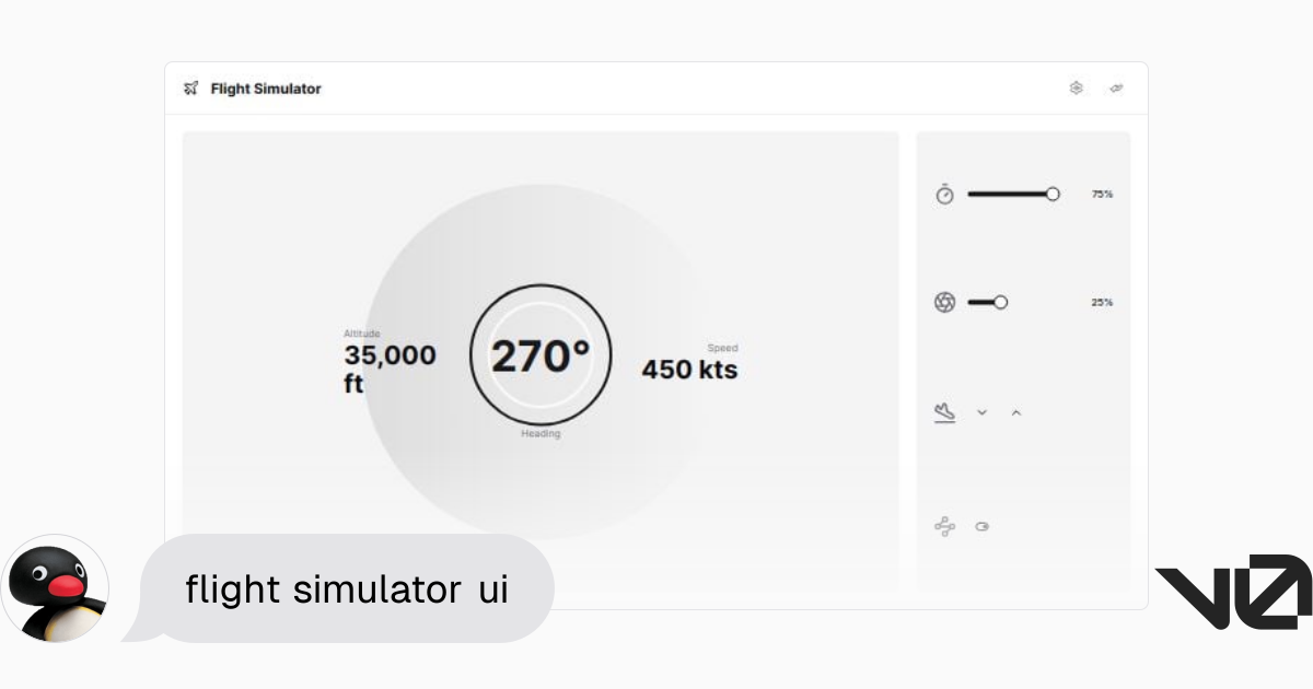 flight simulator ui | A shadcn/ui and v0 generation - v0