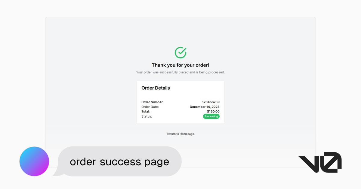 - order page - たけなか order success page | A shadcn/ui and v0 generation - v0
