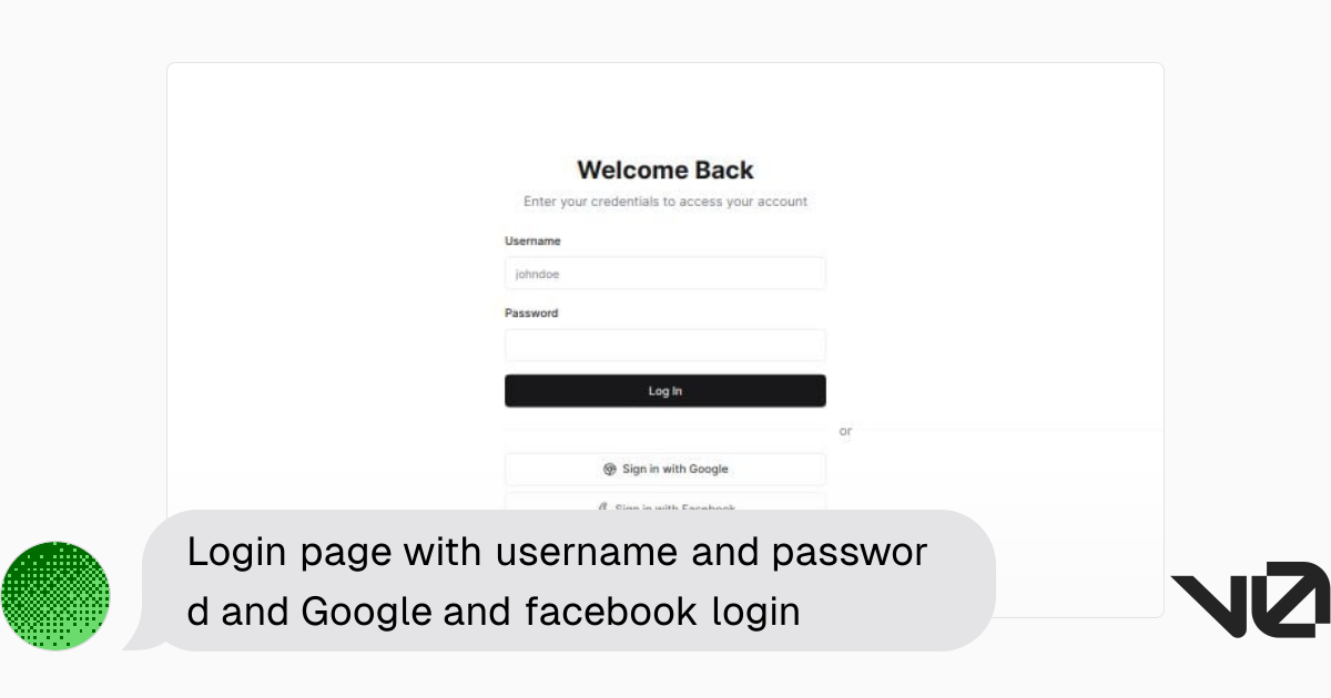 Login page with username and password and Google and facebook login | A ...