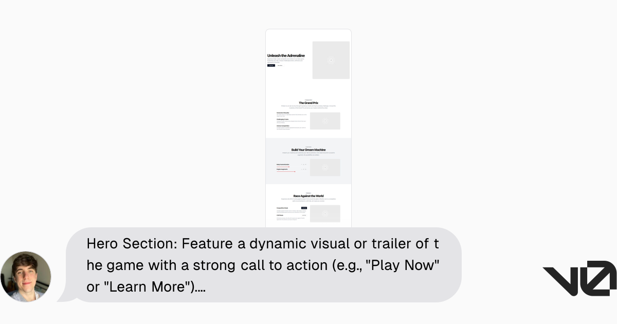 Hero Section: Feature a dynamic visual or trailer of the game with a ...