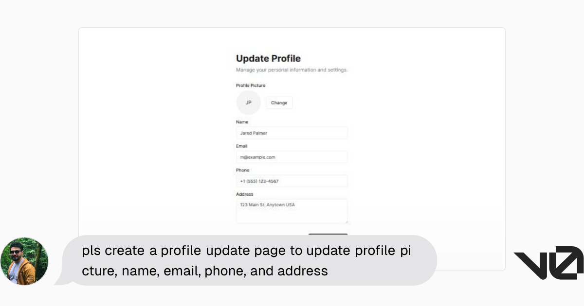 pls create a profile update page to update profile picture, name, email ...