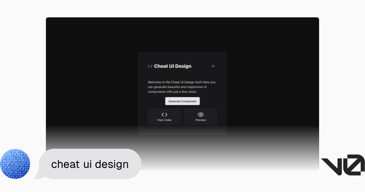 cheat ui design | A shadcn/ui and v0 generation - v0