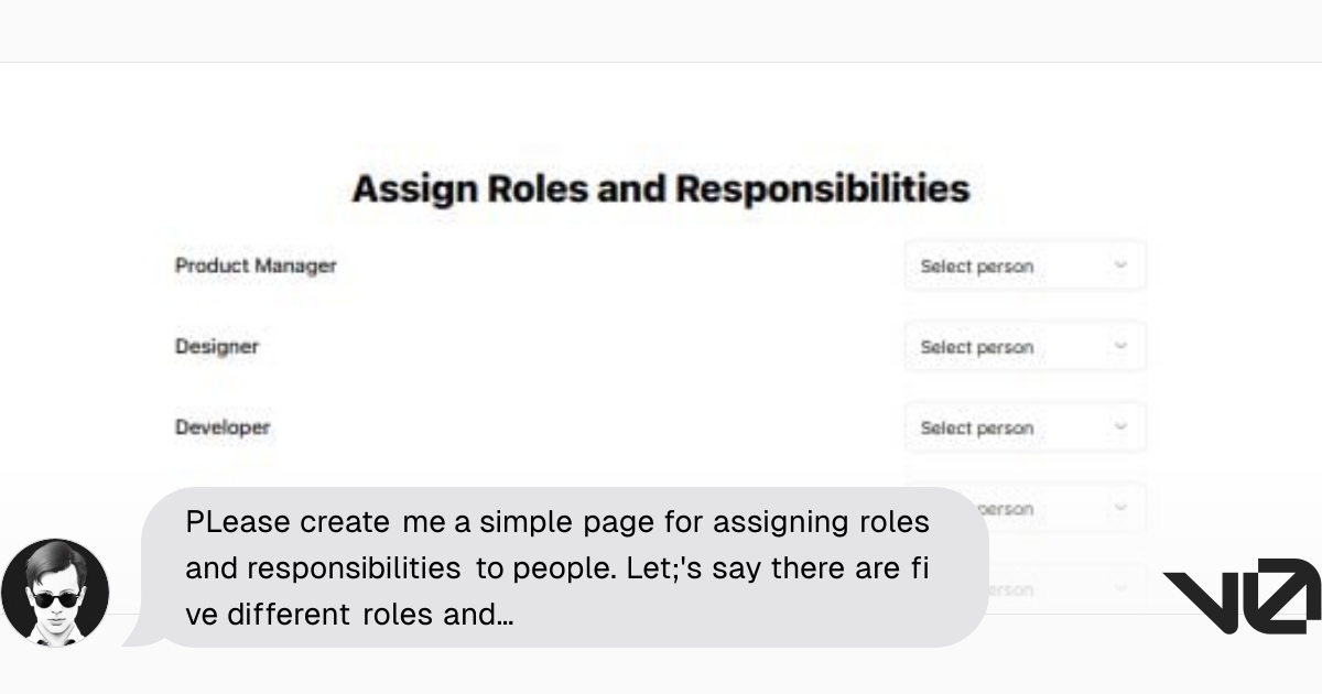 PLease create me a simple page for assigning roles and responsibilities ...