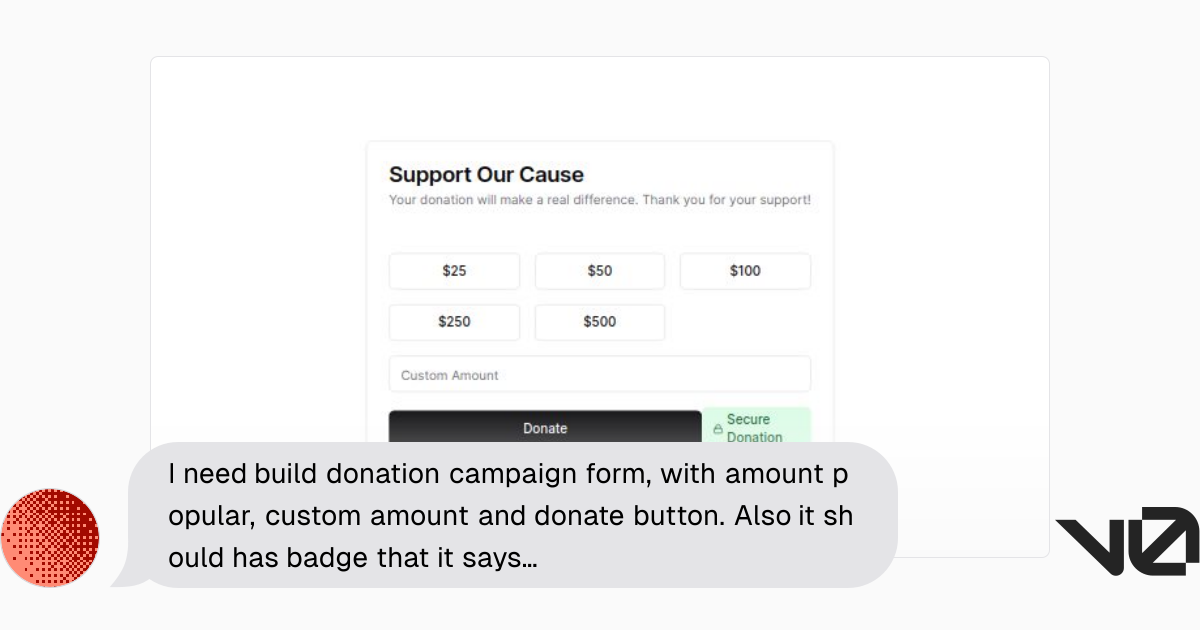 I need build donation campaign form, with amount popular, custom amount ...