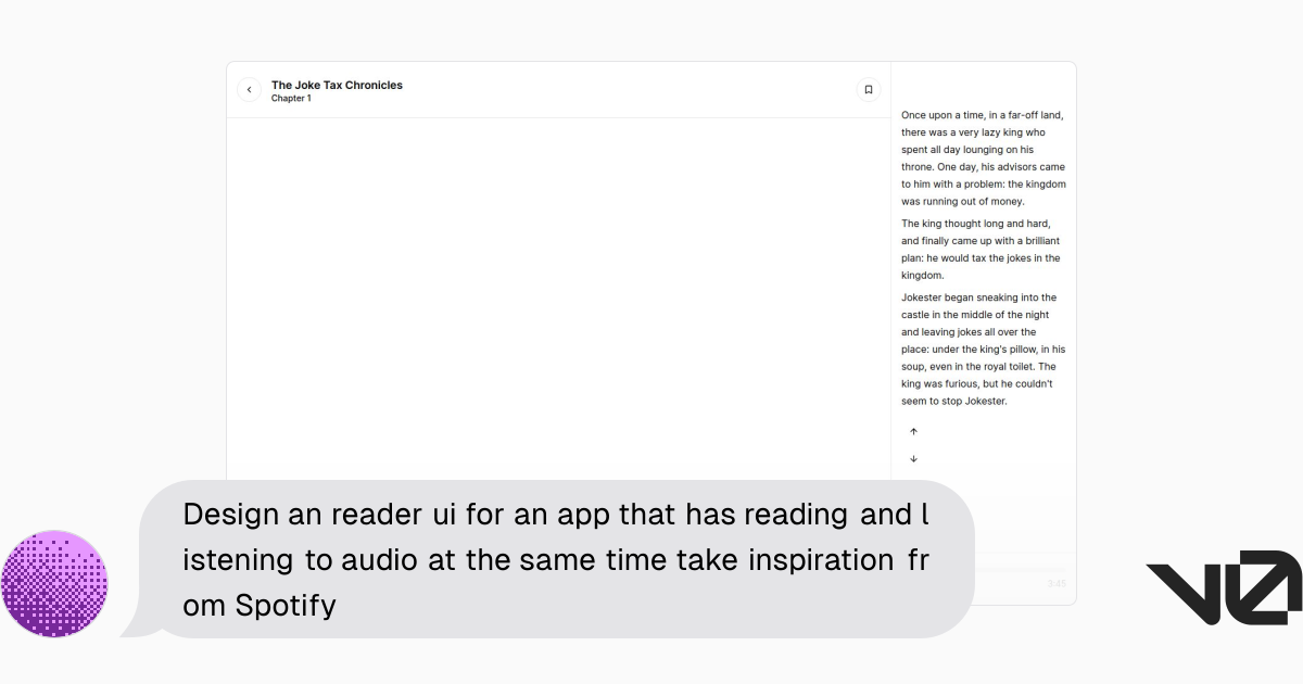 Design an reader ui for an app that has reading and listening to audio ...
