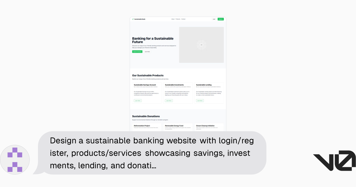 Design a sustainable banking website with login/register, products ...