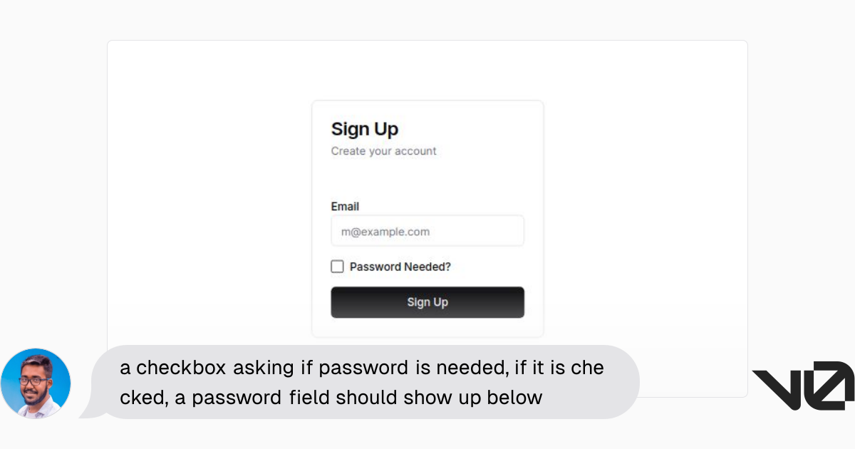 a checkbox asking if password is needed, if it is checked, a password ...