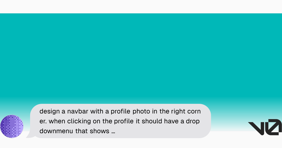 design a navbar with a profile photo in the right corner. when clicking ...