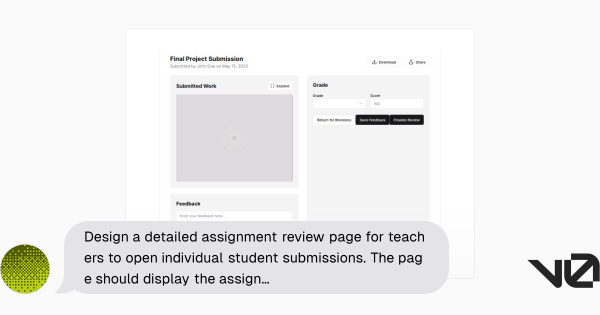 Design a detailed assignment review page for teachers to open ...